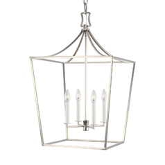 Chapman & Meyers 18-Inch Southold Polished Nickel Hanging Lantern by Visual Comfort Studio