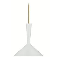 Aerin Rosetta Pendant in White & Brass by Visual Comfort Signature