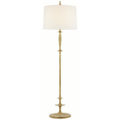 Visual Comfort Signature Collection Lotus Gild Floor Lamp with Drum Shade