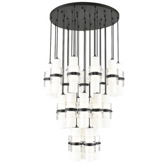 Z-Lite Cayden Matte Black Multi-Light Pendant with Cylindrical Shade