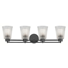 Prismatic Glass Modern Bathroom Light Black 4 Lt