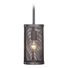 Blacksmith 6-Inch Wide Matte Black Gilded Mini Pendant by Craftmade Lighting