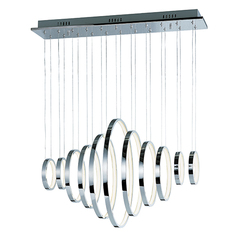 Hoops 11-Light LED Pendant in Polished Chrome by ET2 Lighting