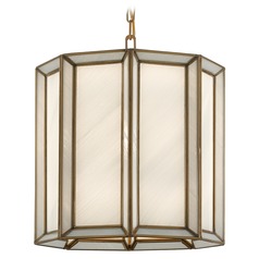 Currey and Company Daze Antique Brass Pendant Light with Cylindrical Shade
