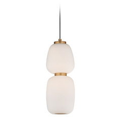 Soji 2-Light LED Pendant in Black & Gold by ET2 Lighting