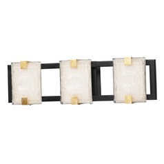 Radiant Black & Gold Leaf LED Bathroom Light by Maxim Lighting