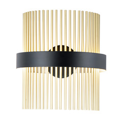 Chimes LED Wall Sconce in Black & Satin Brass by ET2 Lighting