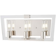 Crystal Chrome 3-Light Bath Light in Polished Nickel by George Kovacs