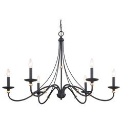 Westchester County Sand Coal with Skyline Gold Leaf Chandelier by Minka Lavery