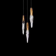 Kindjal LED 3-Light Pendant in Aged Brass by Schonbek Beyond