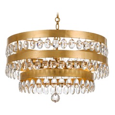 Crystorama Lighting Perla Antique Gold Pendant Light