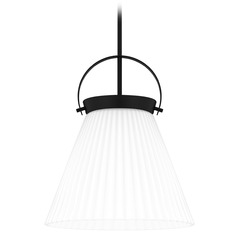 Quoizel Lighting Thibault Matte Black Pendant Light with Conical Shade