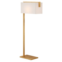 Currey and Company Gambit Gold Leaf Floor Lamp with Rectangle Shade