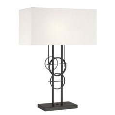 George Kovacs Tempo Sand Coal Table Lamp with Rectangle Shade