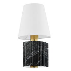 Corbett Lighting Aden Vintage Brass & Black Marble LED Sconce