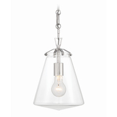 Crystorama Lighting Voss Polished Nickel Mini-Pendant Light with Conical Shade