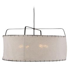 ED Ellen-DeGeneres 34-Inch Dunne Aged Iron Pendant with Hand-Sewn Drum Shade