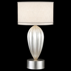Fine Art Lamps Allegretto Silver Platinized Silver Leaf with Subtle Brown Highlights Table Lamp with