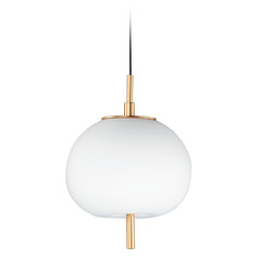 Quest LED Mini Pendant in Black & Gold by ET2 Lighting