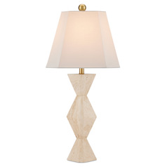 Currey and Company Estelle Natural Table Lamp with Cut Corner Shade