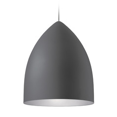 Signal Grande LED Pendant in Gray & Platinum by Visual Comfort Modern