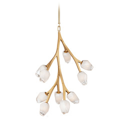 Blossom 10-Light LED Pendant in Natural Aged Brass by ET2 Lighting