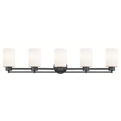 Modern Bathroom Light White Glass Black 5 Lt