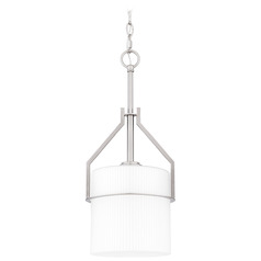 Quoizel Lighting Seymour Brushed Nickel Mini-Pendant Light with Cylindrical Shade