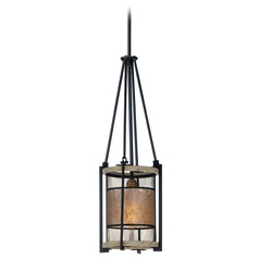 Boundry Black / Barn Wood / Antique Brass Pendant by Maxim Lighting