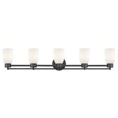 Modern Bathroom Light White Glass Black 5 Lt
