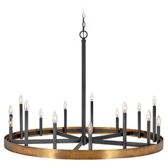 Wells Large Chandelier in Brass & Black by Hinkley Lighting