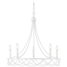 26-Inch Chandelier in Distressed White by Meridian
