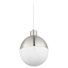 Globe LED Pendant in Brushed Nickel by Progress Lighting