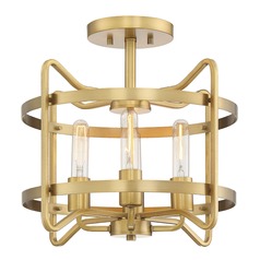 Kent Warm Brass Semi-Flush Mount by Savoy House