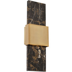 Mercer 24-Inch LED Wall Sconce in Black & Aged Brass by Modern Forms