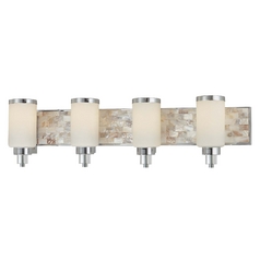 Modern Bathroom Light in Chrome with Natural Shell by Minka Lavery