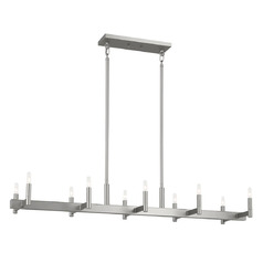 Erzo 10-Light Linear Chandelier in Satin Nickel by Kichler Lighting