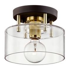 Bergamot Station 8.50-Inch Bronze and Brass Semi-Flush by Troy Lighting