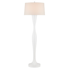 Currey and Company Monica White Floor Lamp with Empire Shade