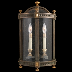 Seeded Glass Outdoor Wall Light Brown and Gold Highlights Fine Art Lamps