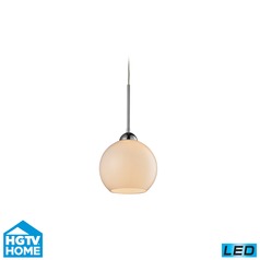 Elk Lighting Cassandra Polished Chrome LED Mini-Pendant Light with Bowl / Dome Shade