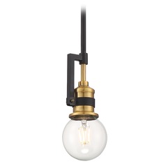 Intention Warm Brass & Black Mini Pendant by Nuvo Lighting