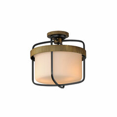 Ruffles 3-Light Semi-Flush Mount in Black & Brass by Maxim Lighting