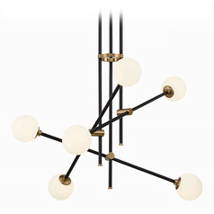 George Kovacs Cosmet Coal & Aged Brass Pendant Light with Globe Shade