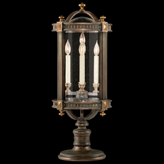 Seeded Glass Post Lighting Brown and Gold Highlights Fine Art Lamps