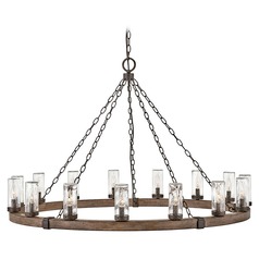 Sawyer 15-Light Sequoia & Iron Rust Outdoor Chandelier by Hinkley Lighting