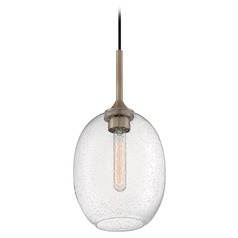 Aria Burnished Brass Pendant with Oval Shade by Satco Lighting