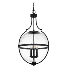 Quoizel Lighting Chicago Matte Black Pendant Light with Globe Shade