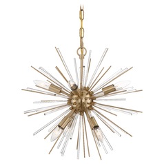 Cirrus Vintage Brass Chandelier by Nuvo Lighting