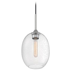 Aria Polished Nickel Pendant with Oval Shade by Satco Lighting